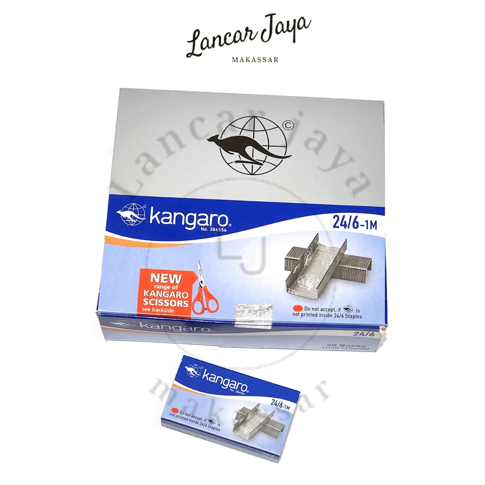 

[1 KOTAK / 20 BOX] Staples Isi Refill Stapler Kangaro No.3 24/6