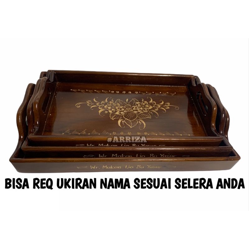 NAMPAN BAKI KAYU /  WOODEN TRAY / NAMPAN KAYU SET DARI KAYU JATI ASLI MODEL KOTAK