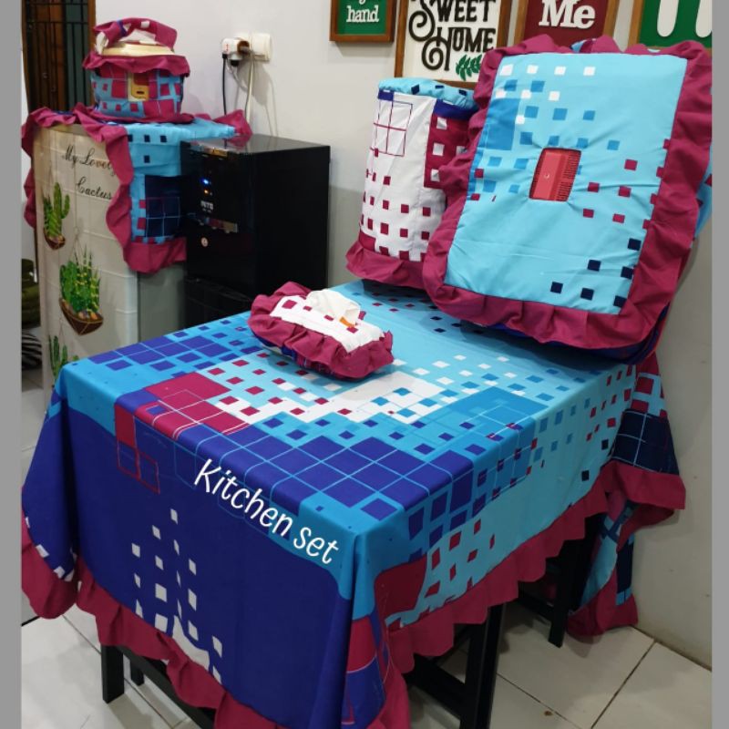 Kitchen Set Cover/Tutup Taplak Meja Tudung Saji Magicom Kulkas Galon