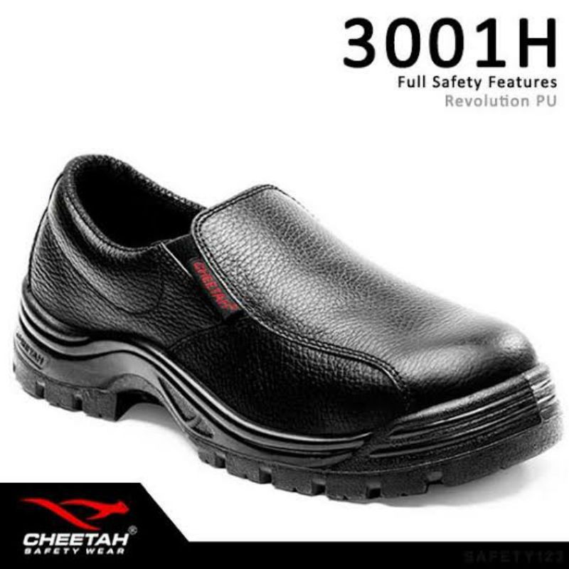 SEPATU SAFETY CHEETAH 3001H / Sepatu Kerja Proyek Sefti Pria Kulit Asli