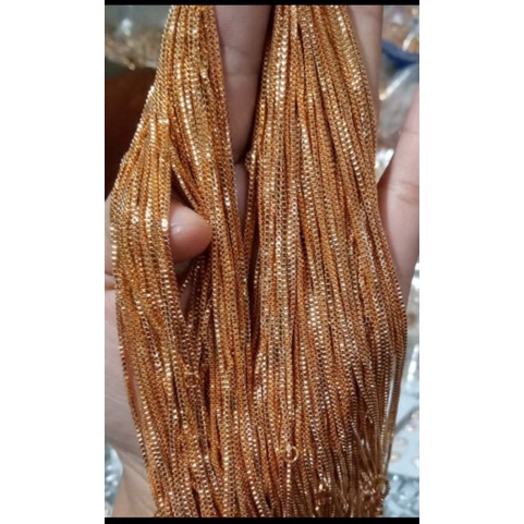 AC872. Kalung xuping lapis emas model Itali ukuran sedang 45 cm