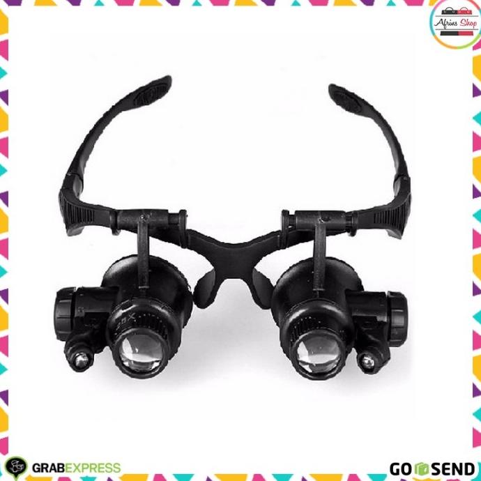 

favorit] Kacamata Pembesar 25x Magnifier dengan 2 LED - Black