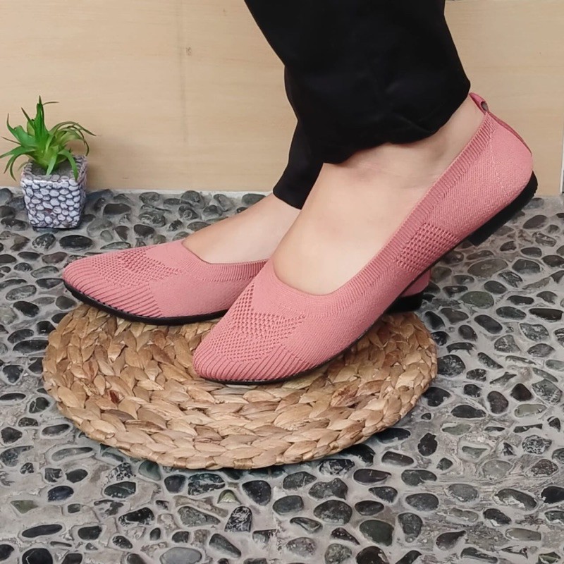 KAYZINEVA Sepatu Flat Rajut Wanita Import  CC 11