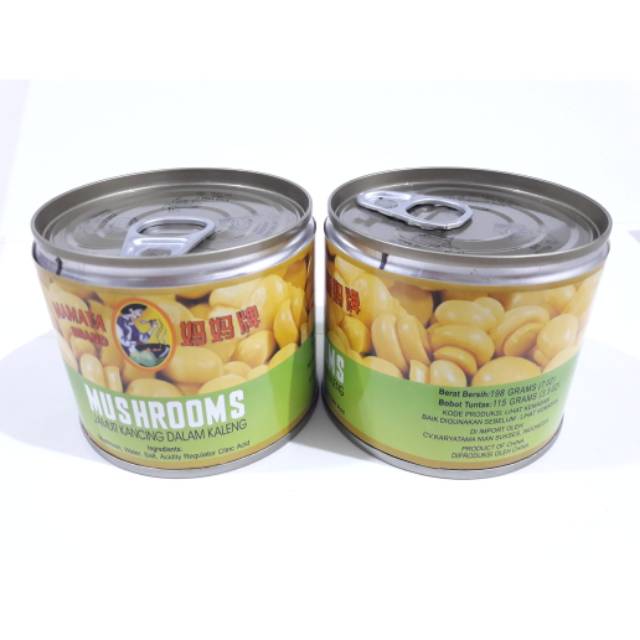 

Mamata brand mushrooms. Jamur kancing dalam kaleng kemasan 198 gram