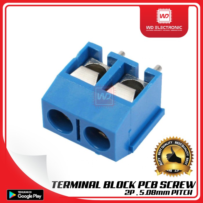 TERMINAL BLOCK SCREW 2PIN 2 PIN 5.08MM PITCH TERMINAL BIRU 2PIN