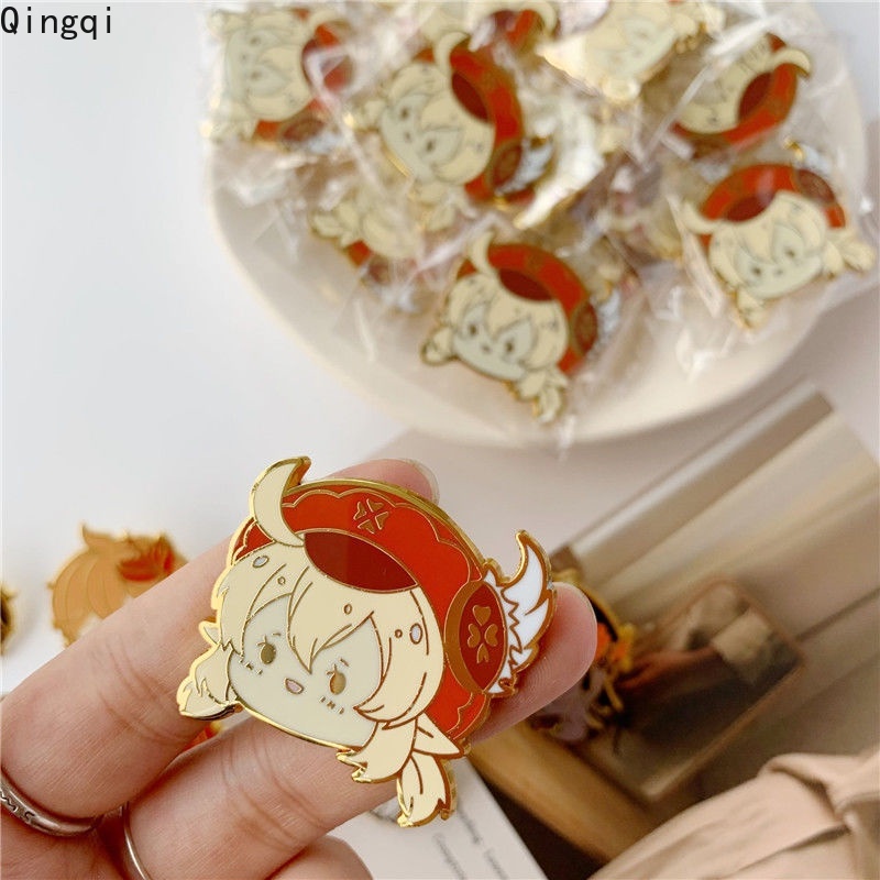 Bros Pin Enamel Mini Desain Kartun Anime Genshin Impacts Untuk Hadiah Qiqi