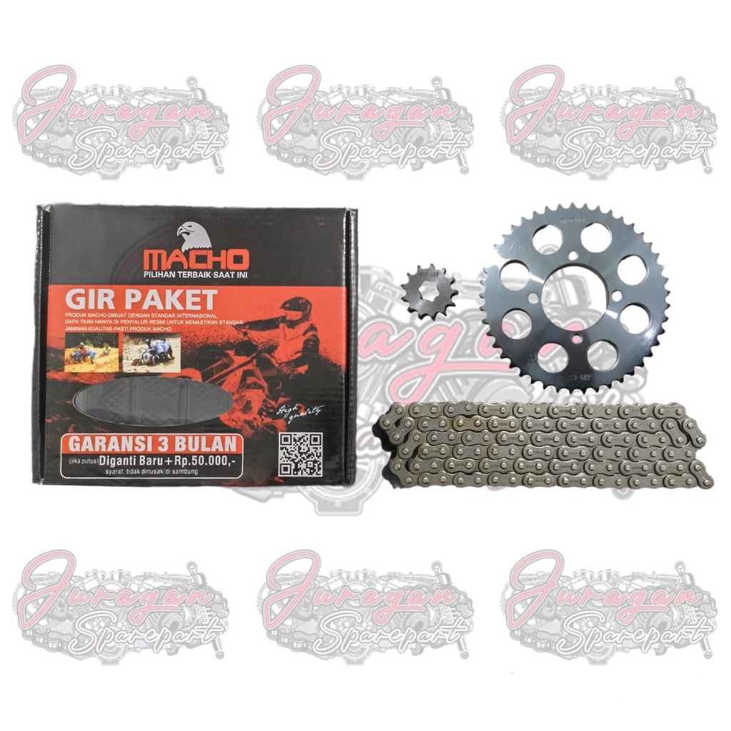 Gir Gear Paket Set + Rantai Jupiter Z 40T Merk Macho