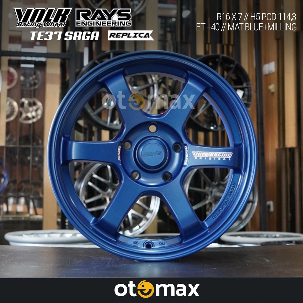 Velg Mobil Volk Rays TE37 Saga Ring 16 H5 Matt Blue