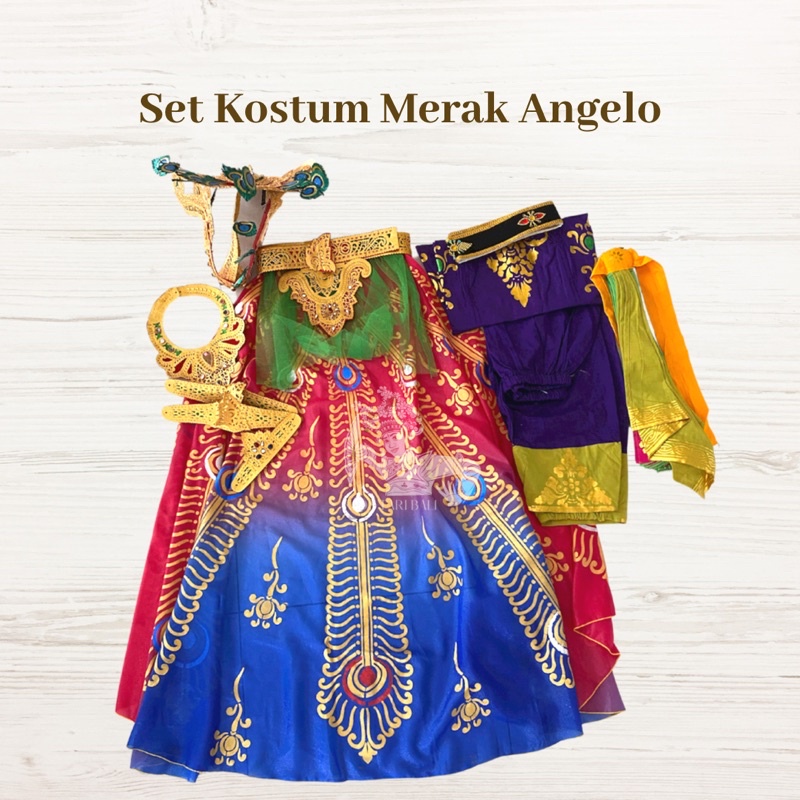 Kostum Tari Merak Angelo / Kostum Tari Bali / Kios Tari Bali / Set Tari Bali