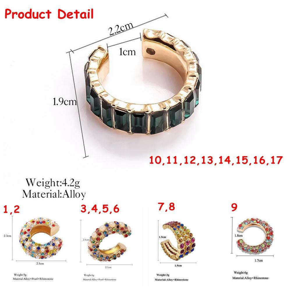 Wonder CZ Cuff Earrings Fashion Hadiah Accessorie Tanpa Tindik Anting Perhiasan Berlian Imitasi Menjuntai Berbentuk C