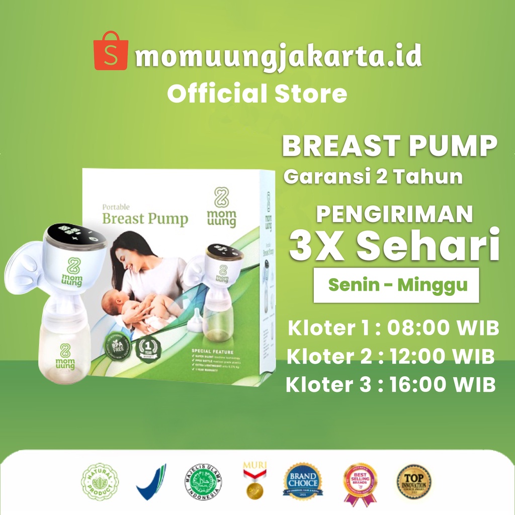 Pompa Asi Mom Uung Momuung Electric Breast Pump Single Pump Murah Lembut Silent