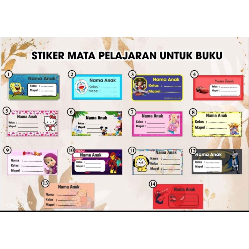 

STIKER NAMA BUKU ANAK BEBAS SESAIN