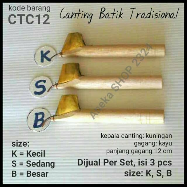 Canting Batik Tulis 1 Set Isi 3 Ukuran