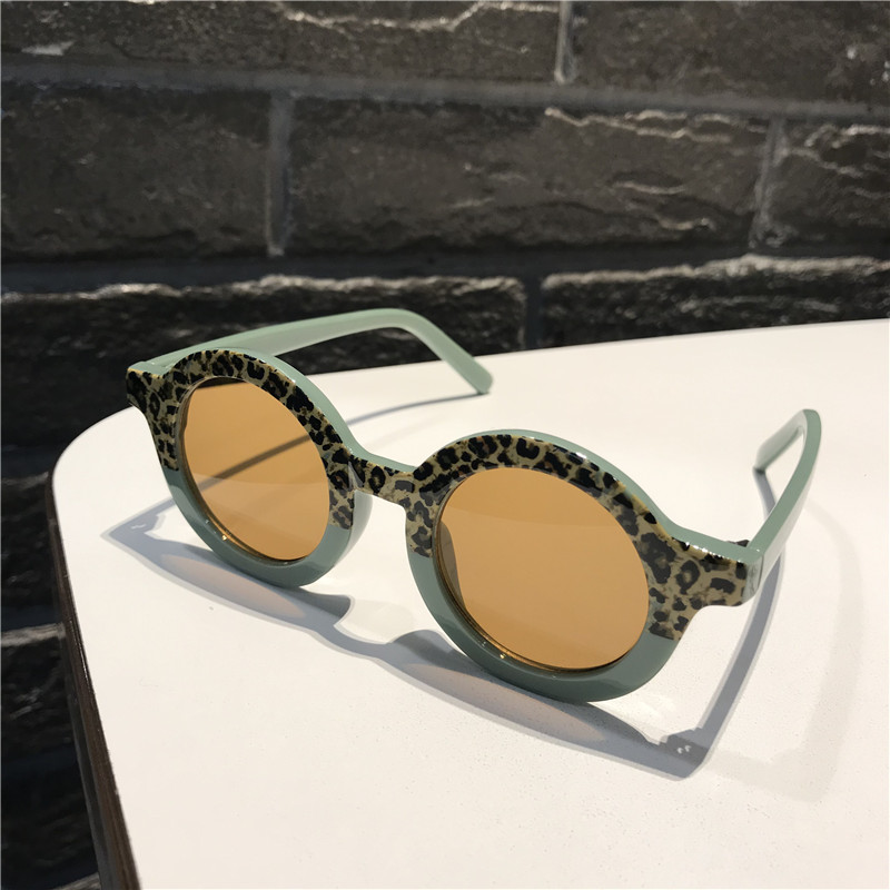 Retro Leopard Kids Sunglasses Colorful Small Round Uv400 Eyewear