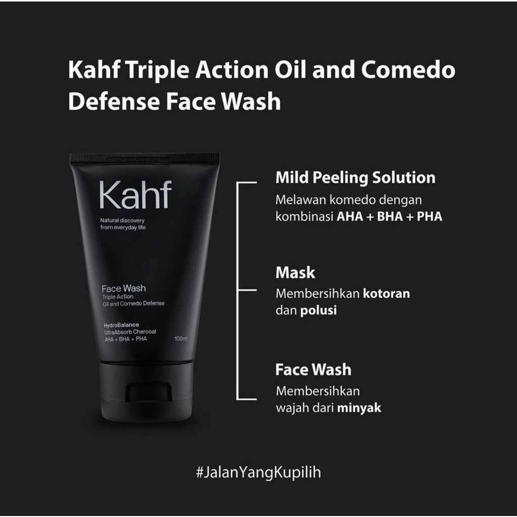 KAHF Man Facial Wash 50ml 100 ml / Sabun Cuci Muka Pria - Laki Laki