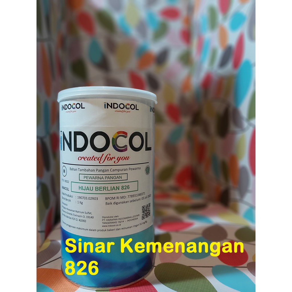 

Pewarna makanan INDOCOL Brilliant Green 826 / Hijau Berlian; 1 kg