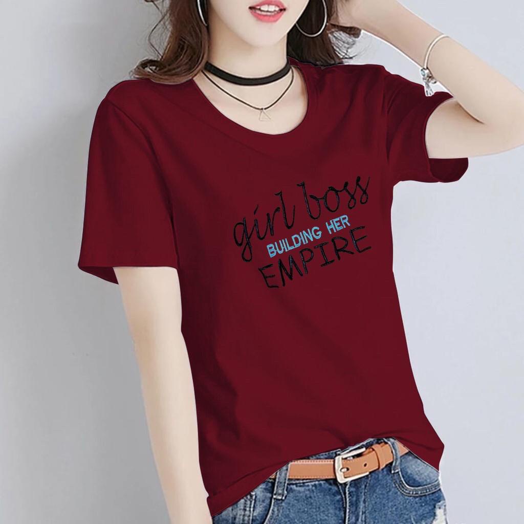 KAOS WANITA BORDIR BAJU ATASAN FASHION T SHIRT WANITA CEWEK PEREMPUAN CANTIK BEBY TERRY KAOS OBLONG