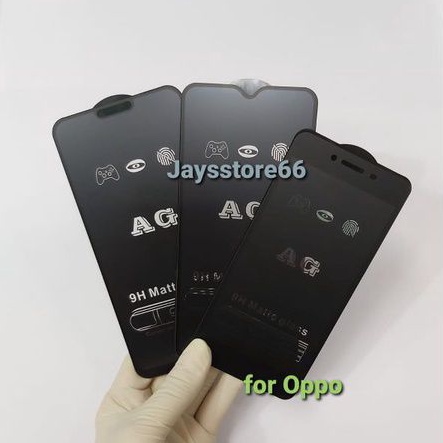 AG MATTE TEMPERED GLASS 9H ANTI MINYK DOFF BLACK FOR  Oppo A17 A17K A15S A11k A12s A55 5G A33 2020 A96 A76 A5s A37 A3s A7 A12 A15 A16 A71 A74 4G A83