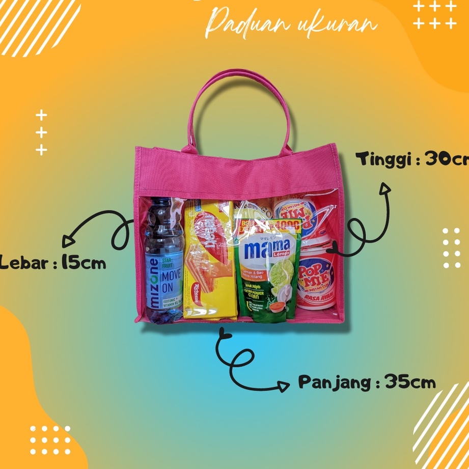 Tas Hampers Jumbo murah /serba guna kanvas import ukuran 35x30x15cm (cek deskripsi)