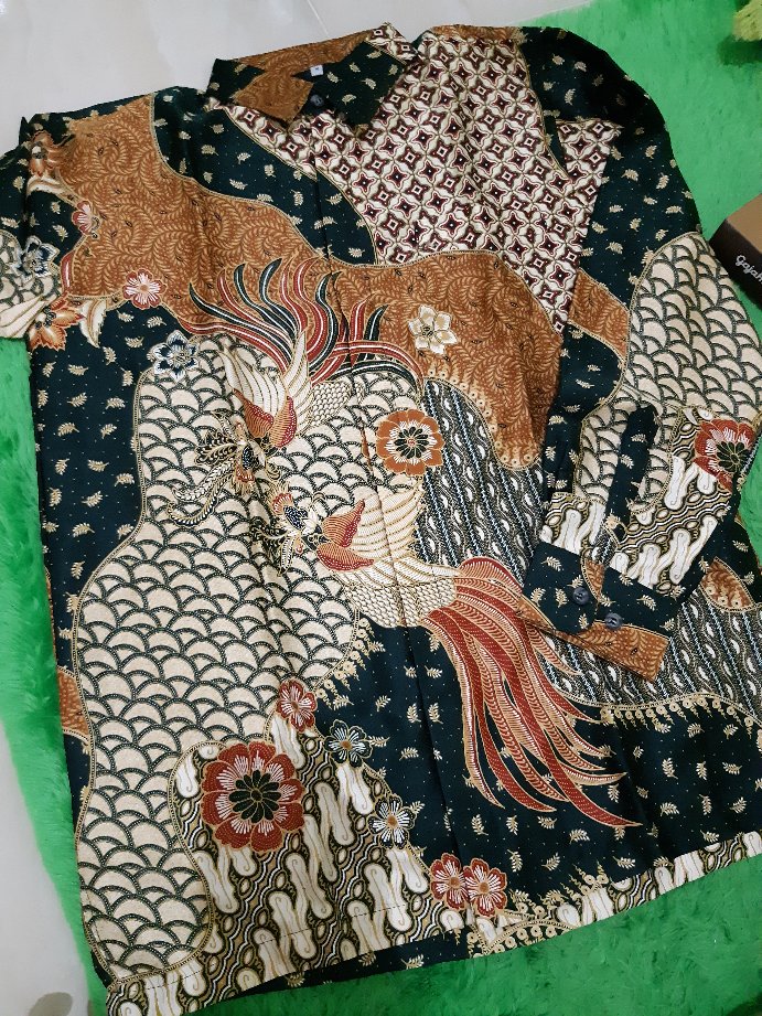 Kemeja Batik Semi Sutra Silky Premium Pria Lengan Panjang Puring Istimewa