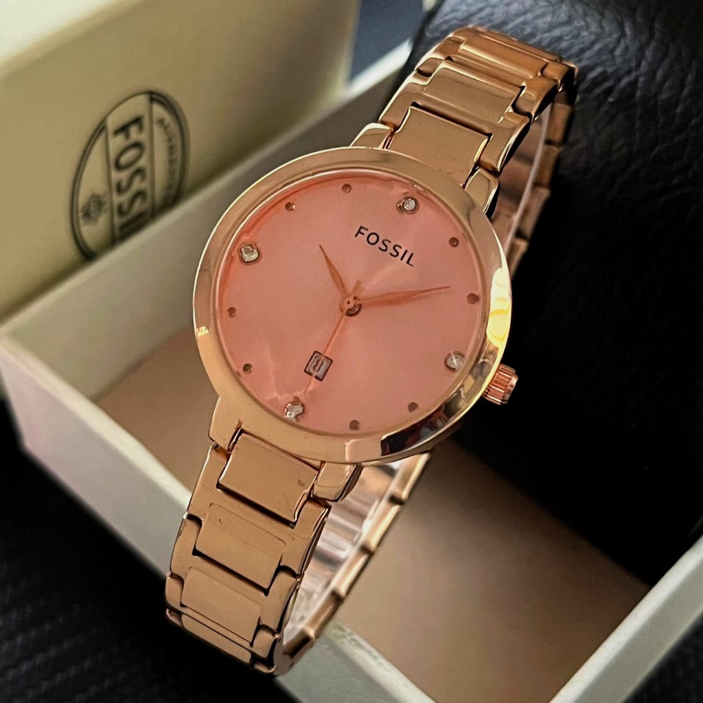 Grosiran Jam Tangan Wanita F3355YO Analog Strap Stainless Steel Tanggal Aktif Include Box Exclusive Original (COD)