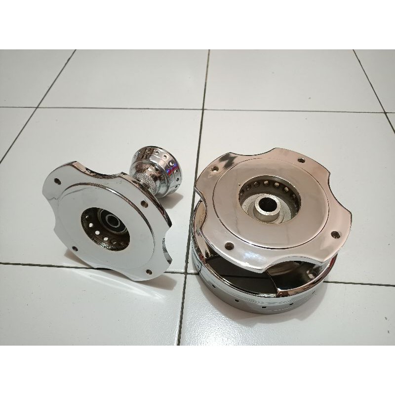 Tromol Becak PCX 150 - PCX150 Depan Belakang Chrome Bahan Besi Baja Anti Pecah