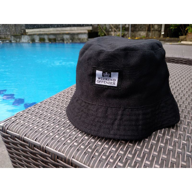 BUCKET HAT WEEKEND OFFENDER BLACK | BUCKET HAT SIMPEL | BUCKET HAT MURAH | KUPLUK