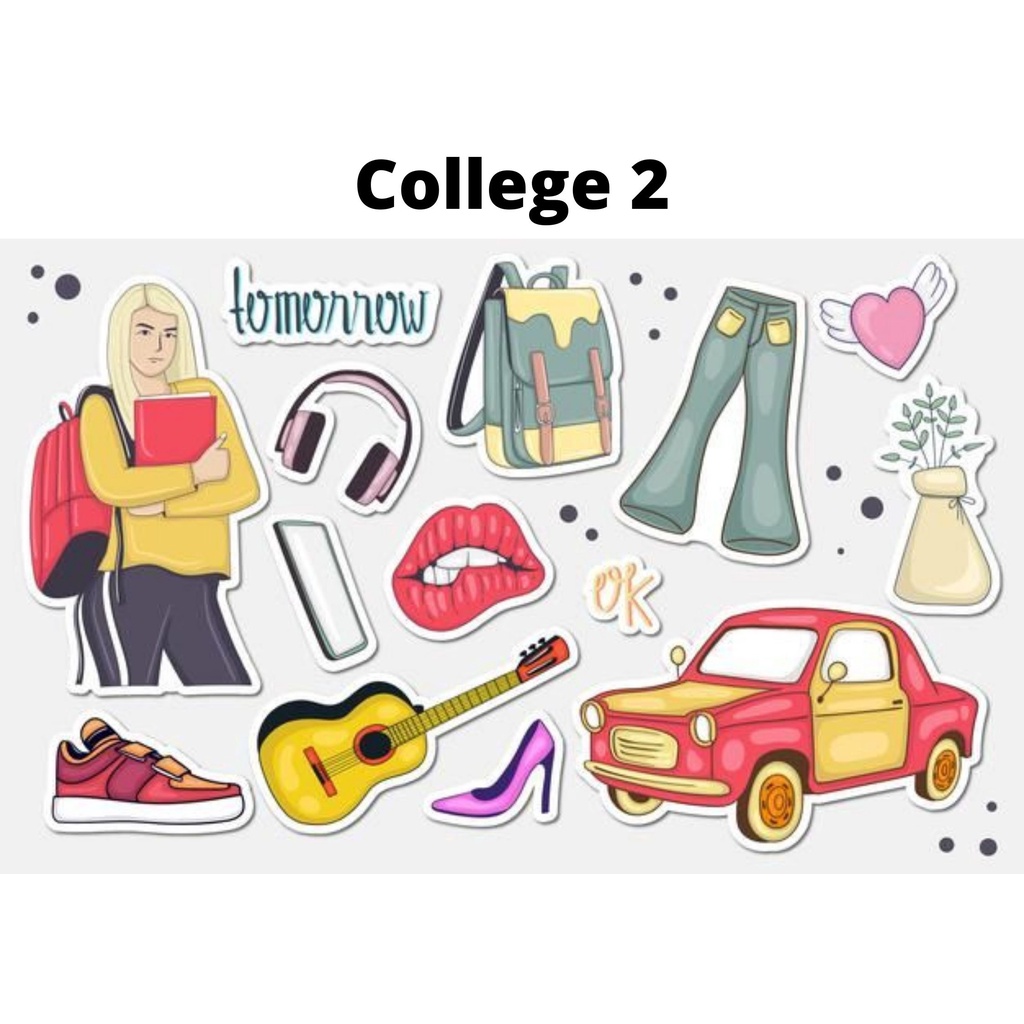 Sticker Girl College Sticker Kuliah Sticker Sekolah Tumblr Aesthetic Murah