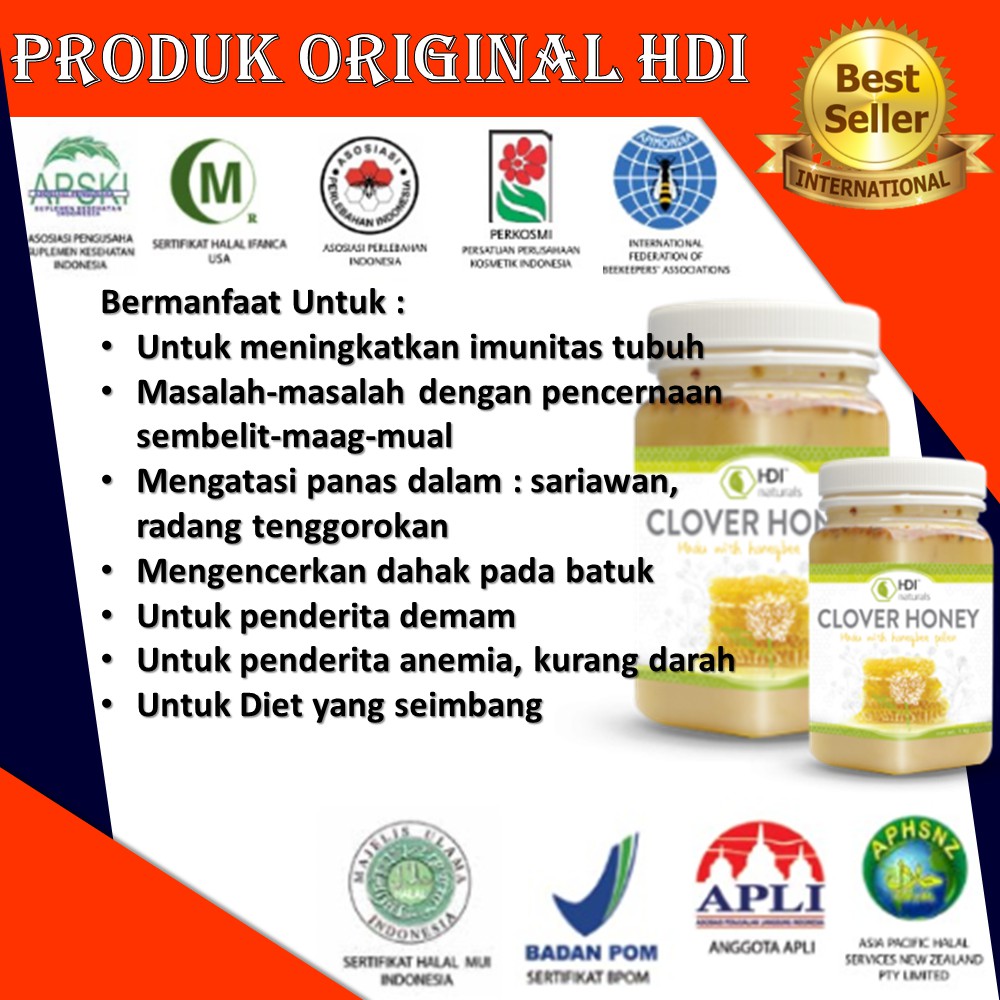 Madu Murni Clover Honey 0 5 Kg Original Hdi Multi Vitamin Untuk Membantu Diet Seimbang Shopee Indonesia