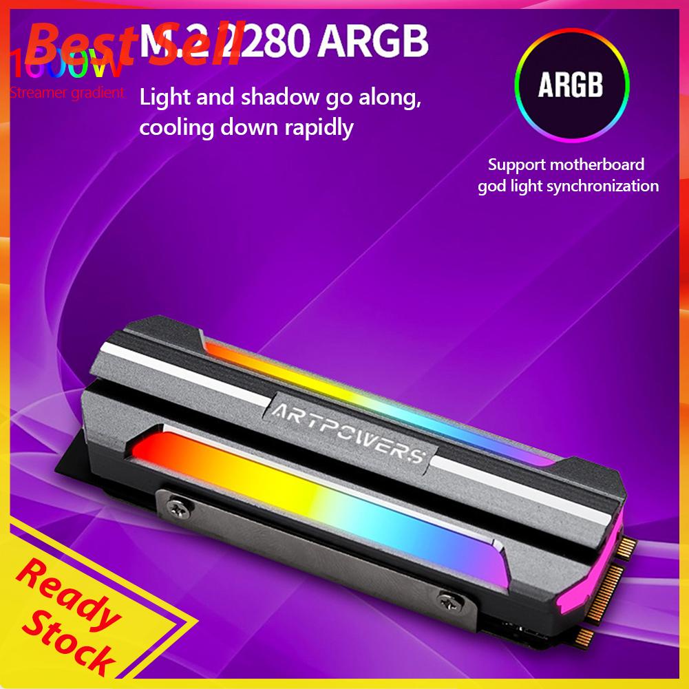 Radiator Pendingin Heatsink ARGB M.2 2280 NVME Solid State Hard Drive M2 SSD