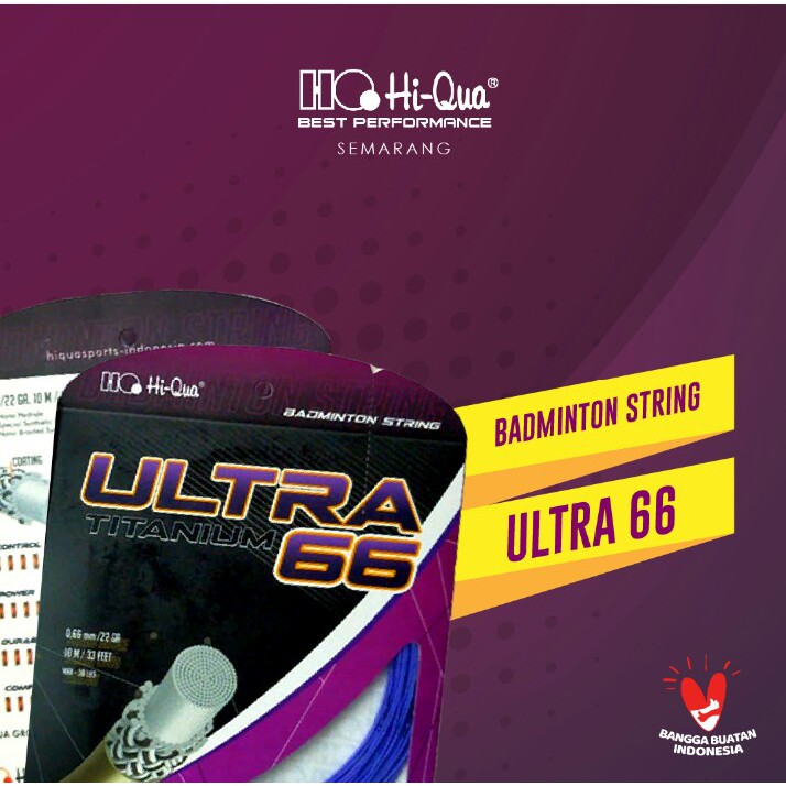Hi-Qua ULTRA TITANIUM 66 Senar Badminton / Senar Raket Bulutangkis Original COD