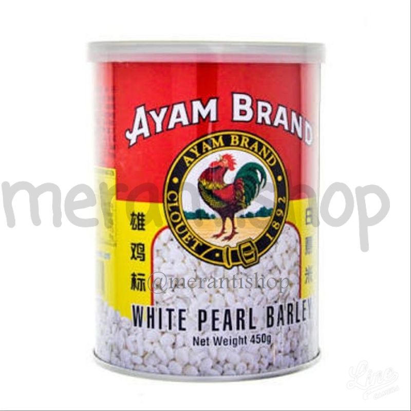 

Beras Barlie Putih Merek Ayam Brand 450gram / Beras Barli Putih / White Pearl Barley / Biji jali