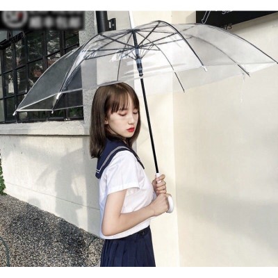 Transparan Payung 75cm Bening Transparant Pvc Korea Japan Style