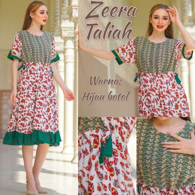 Daster arab ZEERA TALIAH Dress Rayon Midi Tunik Tile Organza