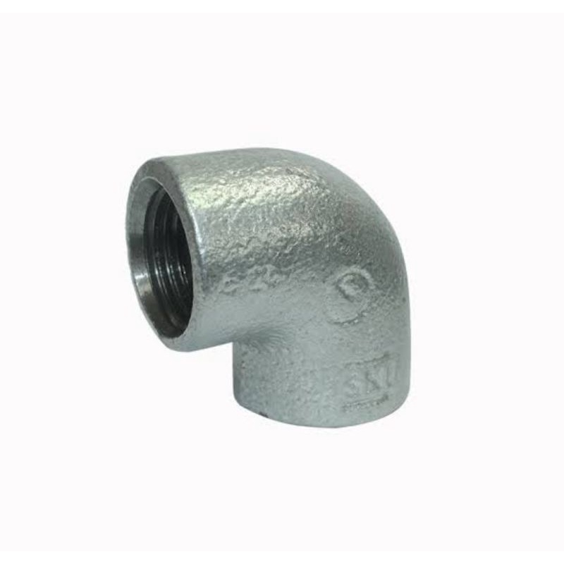 elbow knie knee keni sambungan belok drat dalam pipa besi galvanis 1/2 3/4 inch