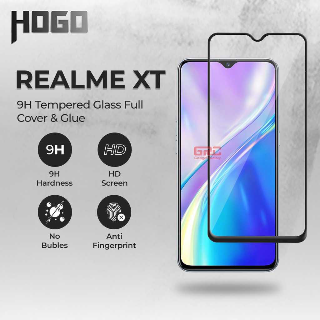 Tempered Glass Realme XT HOGO Full Cover Anti Gores Kaca