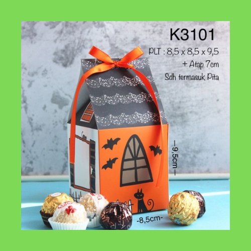 

Box nastar motif halloween gift box kotak cookies dus hampers kardus kemasan kue kering 8.5 x 8.5 x 9.5 cm (5pcs)
