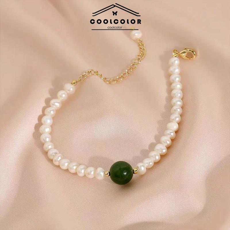 COD❤️Qingdai gelang mutiara wanita Gelang Wanita Korea Merek Keberuntungan Lampu Aksesoris simple murah Fashion Ready Stock