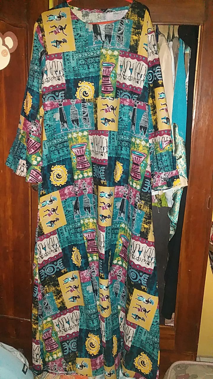 Bd 9008.09 - Gamis Rami Linen Batik Cantik Muslimah Busui Sleting Depan Tali Ikat Murah Sale Allsize