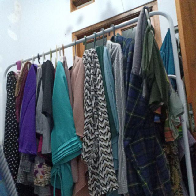 [original] Rak Pakaian Clothes Hanger Gantungan Pakaian Double Garment Rack - Gantungan Baju (mh999)