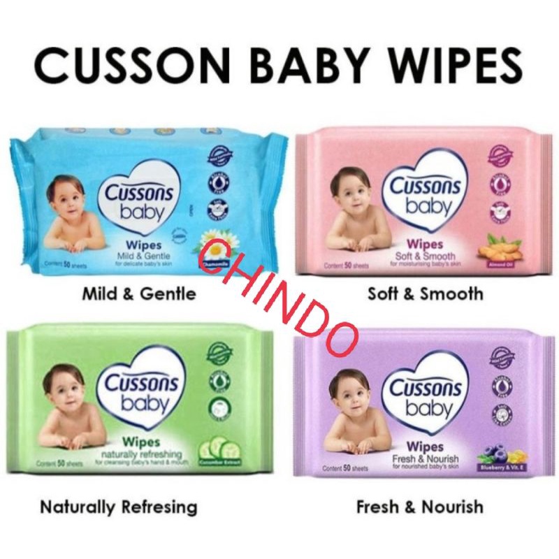 Tissue basah cusson baby wipe wet tissue isi 50+50 sheet cusson ungu