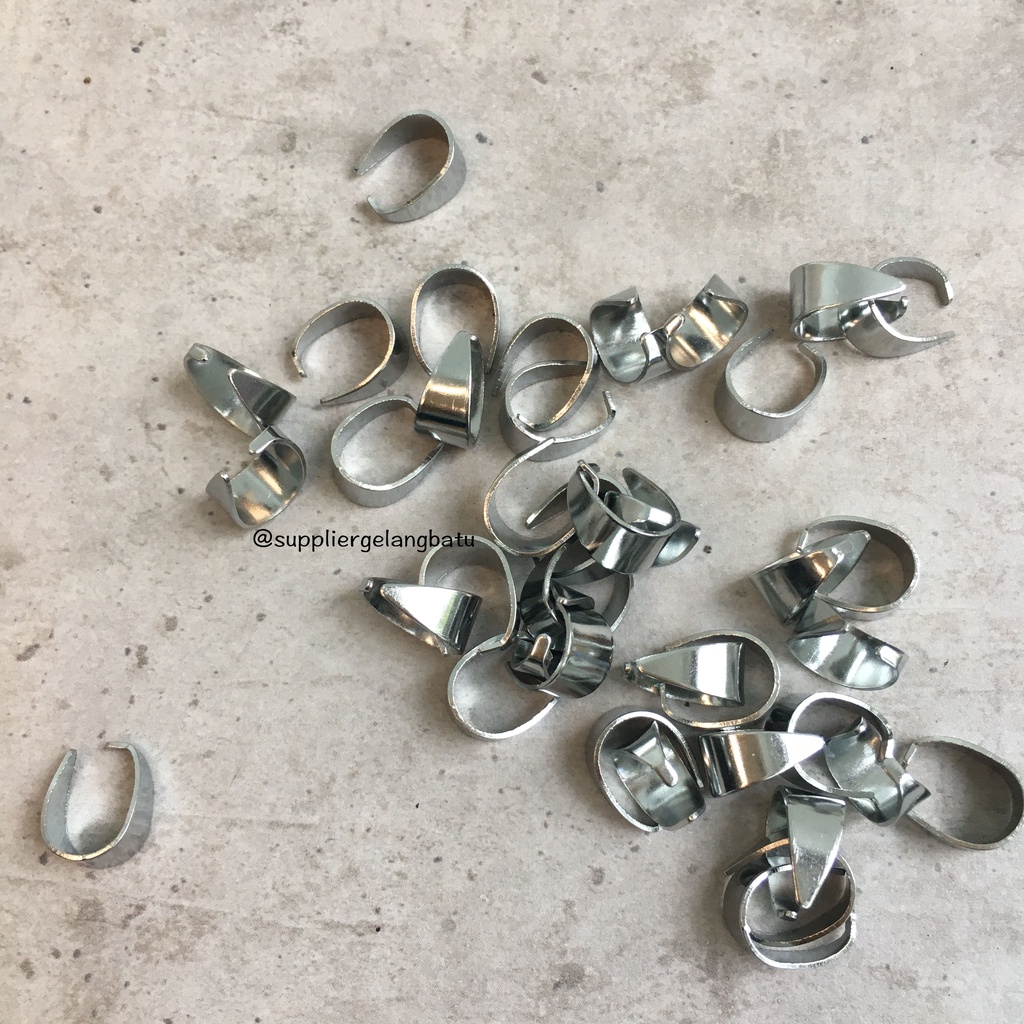 Aksesoris Penjepit Bandul 1cm silver bahan rangkai gelang kalung kait