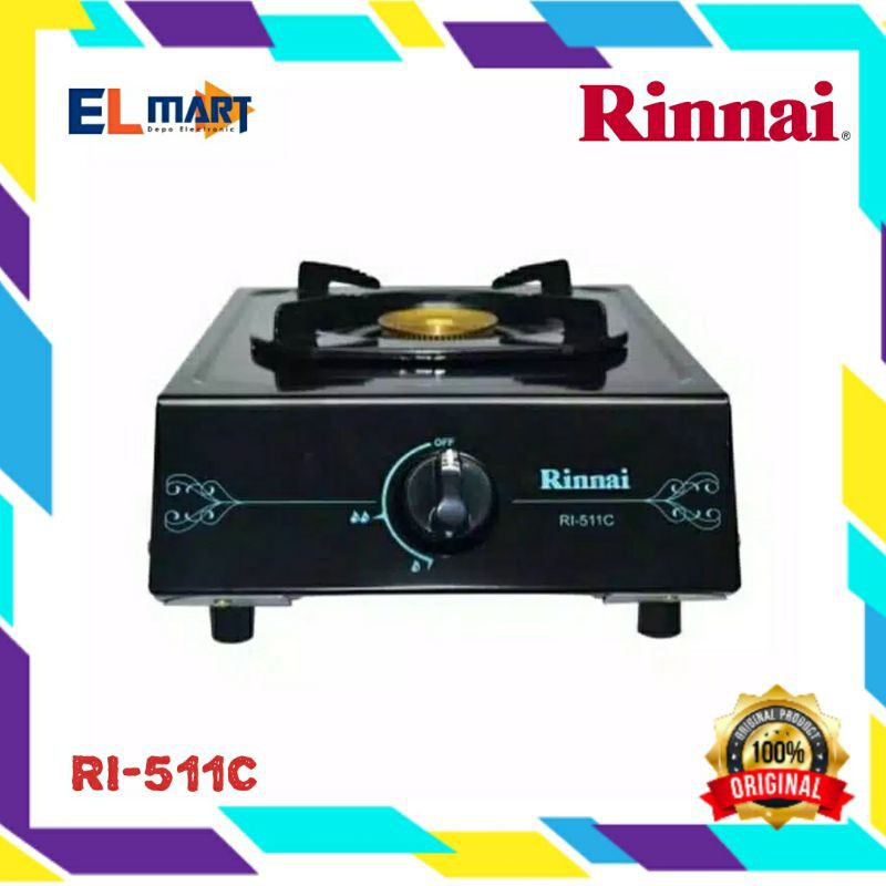 Kompor Gas 1 tungku Rinnai RI 511C - 511 C - RI511C Gas Stove SNI Original