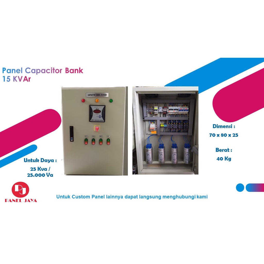 Panel Kapasitor Bank 15 KVAr (Panel Capacitor Bank Perbaikan Cosphi)