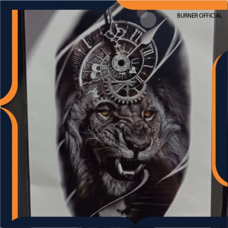 TATO TEMPORER LION CLOCK SINGA / Temporary Tatoo tempel palsu sticker tempel
