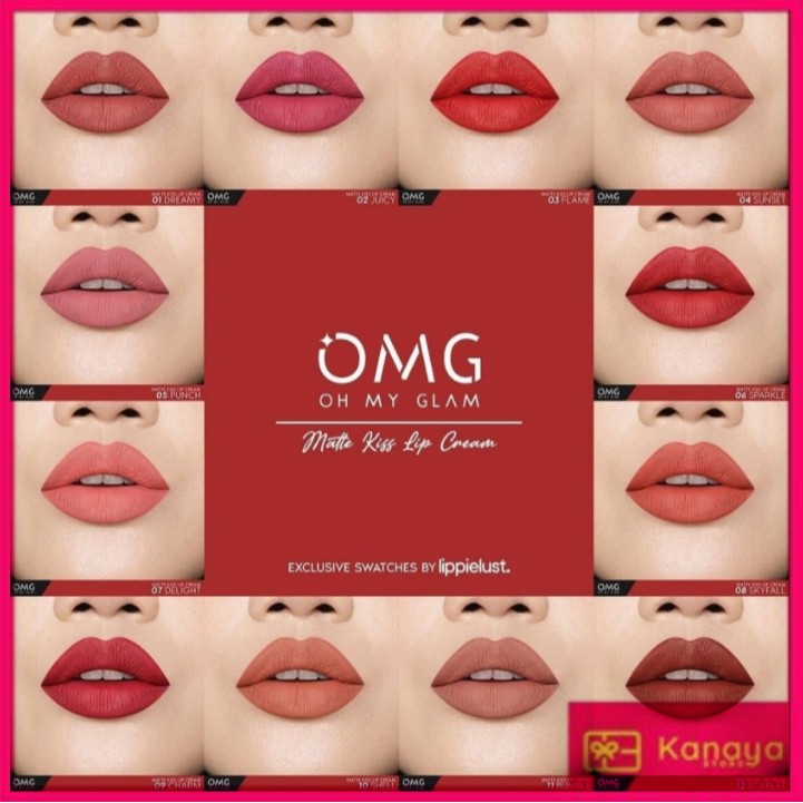 OMG Oh My Glam Matte Kiss Lip Cream 3.5g Halal Original BPOM