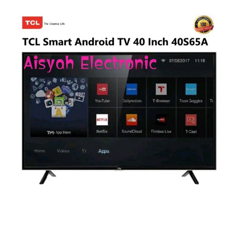 TCL SMART ANDROID TV 40 INCH (40S65A)