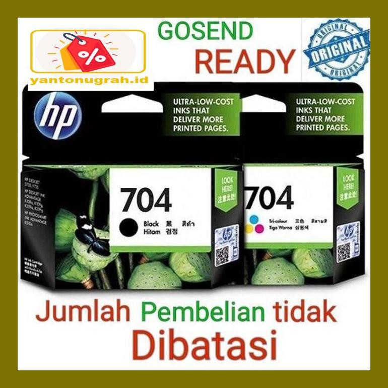 

Pt740Dpp Hp 704 Original Cagtridge Ink Black Or Colour Tinta Hitam Atau Warna - Tri Color Pt0P8D6M