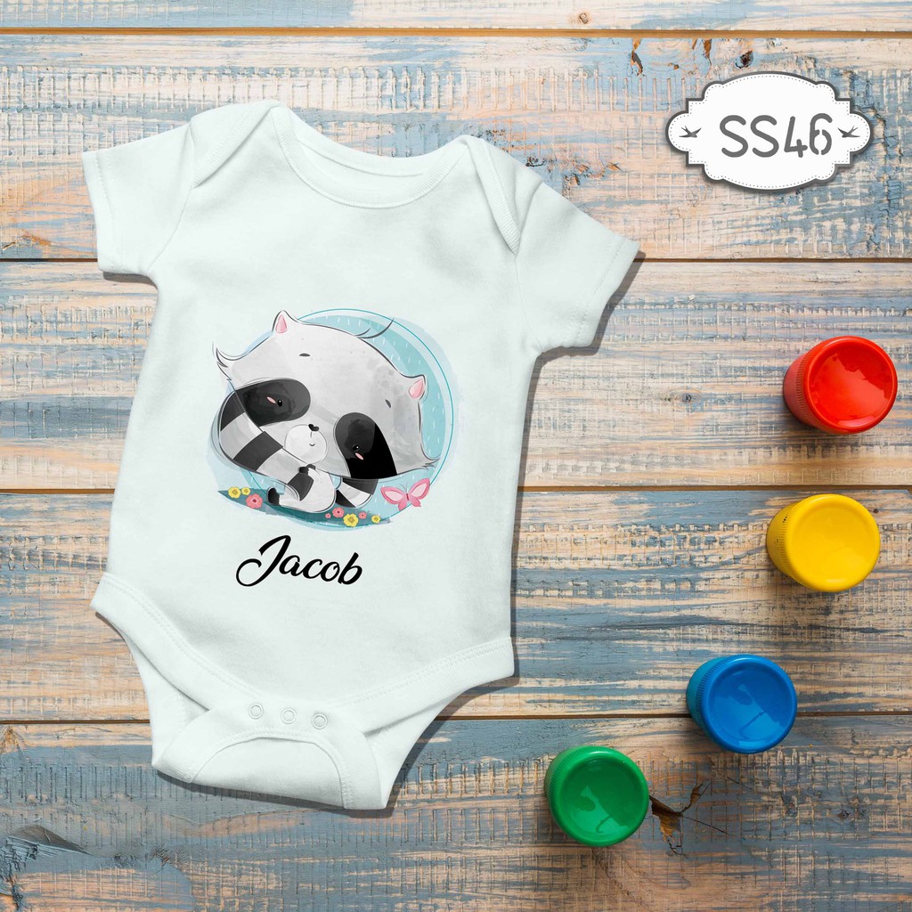 Jumper Baby Girl boy newborn Funny Baby Panda Custom name nama bebas