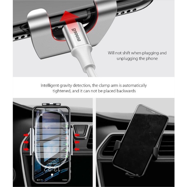 Baseus Future Gravity Air Vent Car Mount Phone Holder Dudukan HP AC Mobil Bracket Android iPhone